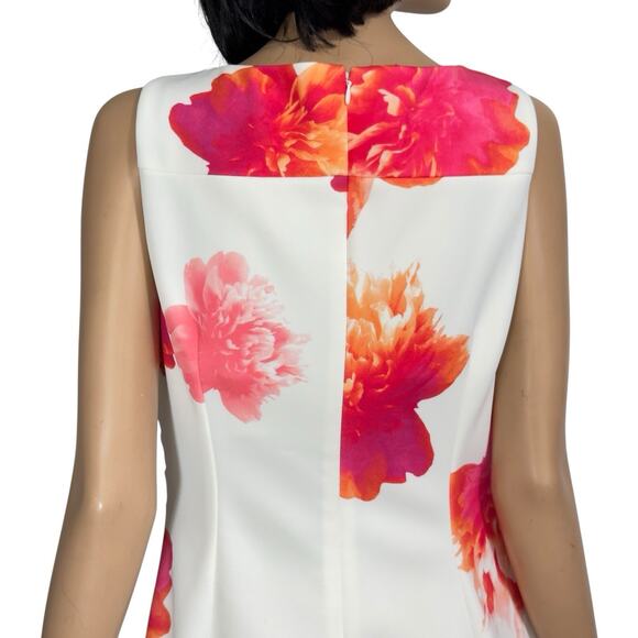 Calvin Klein Floral Scuba Knit Sheath Dress 10 Sunburst Bloomcore Party Wedding - Picture 9 of 14